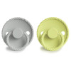 Σετ 2 Πιπίλες Σιλικόνης FRIGG Rope Silver Gray/Green Tea 0-6 Μηνών | 67-101623