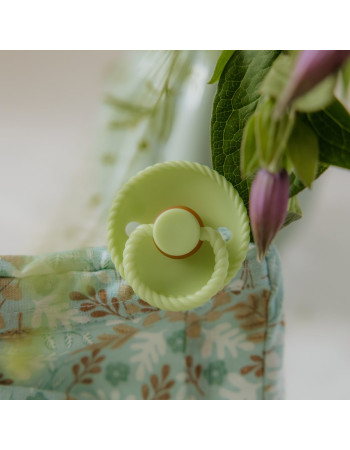 Σετ 2 Πιπίλες Σιλικόνης FRIGG Rope Silver Gray/Green Tea 0-6 Μηνών | 67-101623