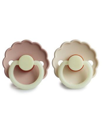Σετ 2 Πιπίλες Latex Νυκτός FRIGG Daisy Blush/Cream 0-6 Μηνών | 67-76221479