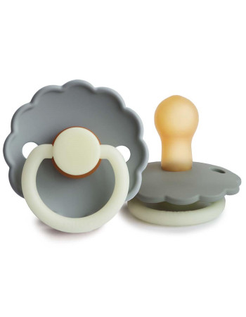 Σετ 2 Πιπίλες Latex Νυκτός FRIGG Daisy French Gray/Portobello 0-6 Μηνών | 67-76221480