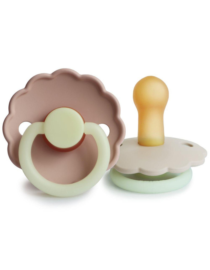 Σετ 2 Πιπίλες Latex Νυκτός FRIGG Daisy Blush/Cream 6-18 Μηνών | 67-76222479
