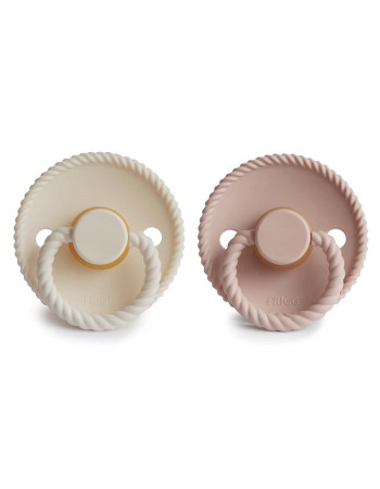 Σετ 2 Πιπίλες Latex FRIGG Rope Blush/Cream 0-6 Μηνών | 67-76281385