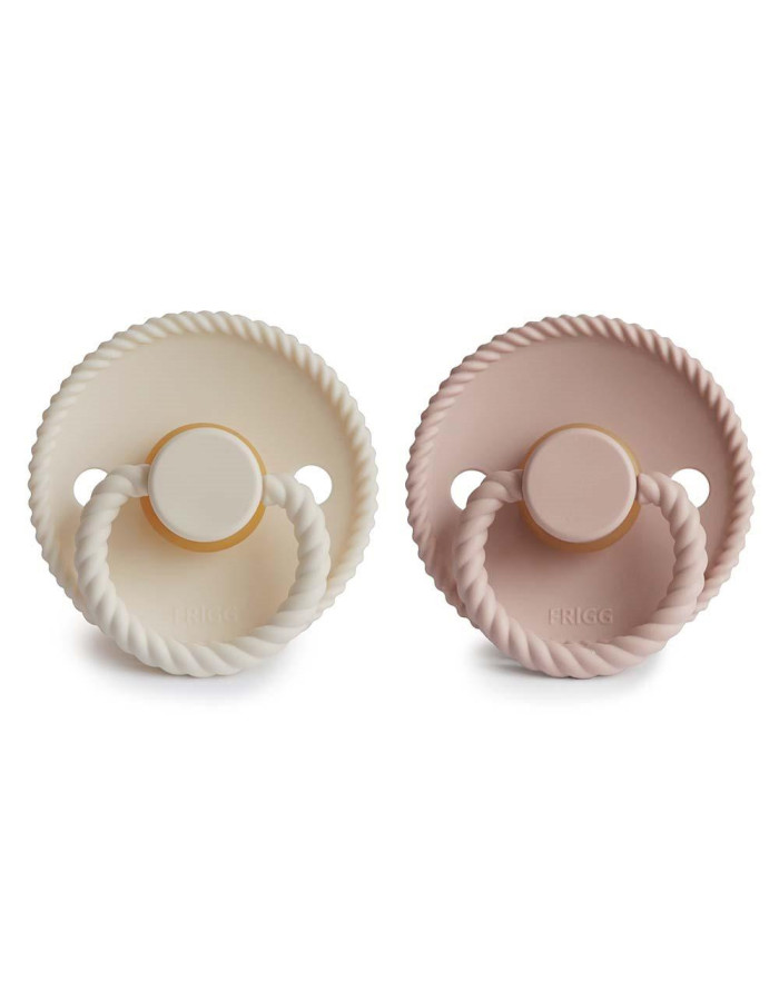 Σετ 2 Πιπίλες Latex FRIGG Rope Blush/Cream 0-6 Μηνών | 67-76281385