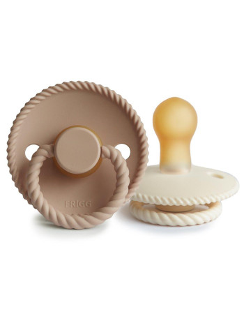 Σετ 2 Πιπίλες Latex FRIGG Rope Cream/Croissant 6-18 Μηνών | 67-76282445