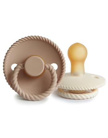Σετ 2 Πιπίλες Latex FRIGG Rope Cream/Croissant 0-6 Μηνών | 67-76281445