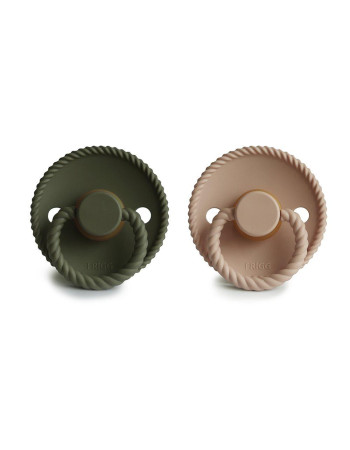 Σετ 2 Πιπίλες Latex FRIGG Rope Croissant/Olive 0-6 Μηνών | 67-76281497