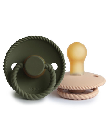 Σετ 2 Πιπίλες Latex FRIGG Rope Croissant/Olive 0-6 Μηνών | 67-76281497