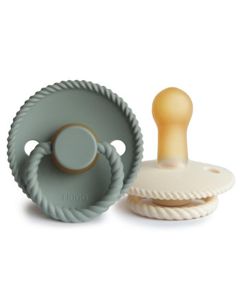 Σετ 2 Πιπίλες Latex FRIGG Rope Cream/Sage 6-18 Μηνών | 67-76282421