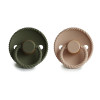 Σετ 2 Πιπίλες Latex FRIGG Rope Croissant/Olive 6-18 Μηνών | 67-76282497