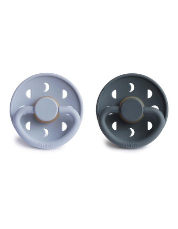 Σετ 2 Πιπίλες Latex FRIGG Moon Phase Powder Blue/Slate 0-6 Μηνών | 67-76291500