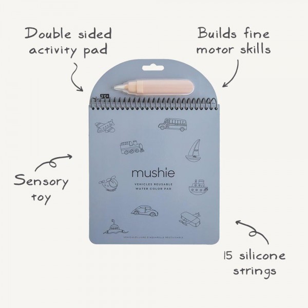 Επαναχρησιμοποιούμενο Μπλοκ Ζωγραφικής Vehicles - Mushie | 66-102118