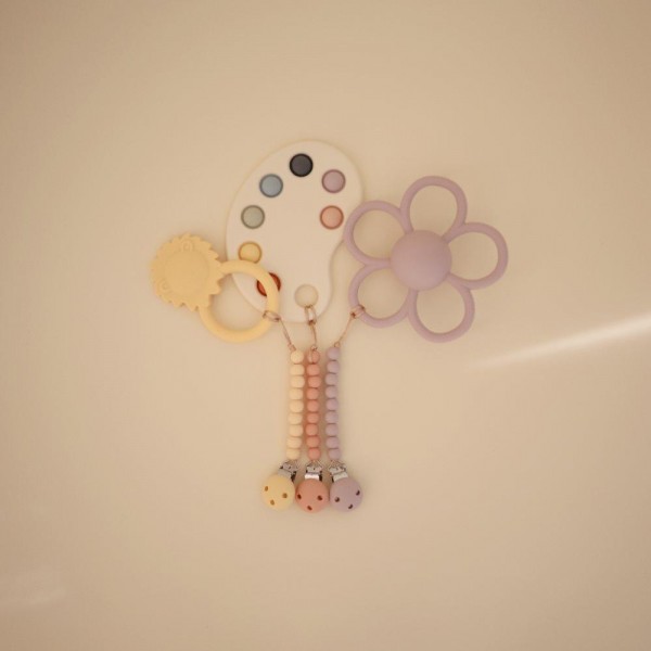 Κλιπ για Πιπίπλες Σιλικόνης Hera Powder Pink - Mushie | 66-102036