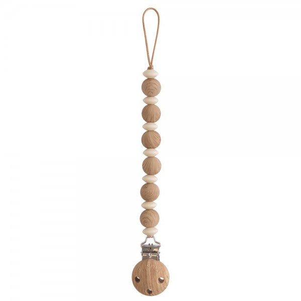 Κλιπ για Πιπίπλες Σιλικόνης Luna Faux Wood - Mushie | 66-100069