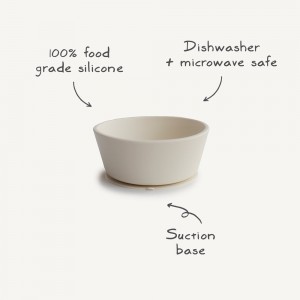 Μπωλ Σιλικόνης με Αντιολισθητική Βάση Ivory - Mushie | 66-2330094