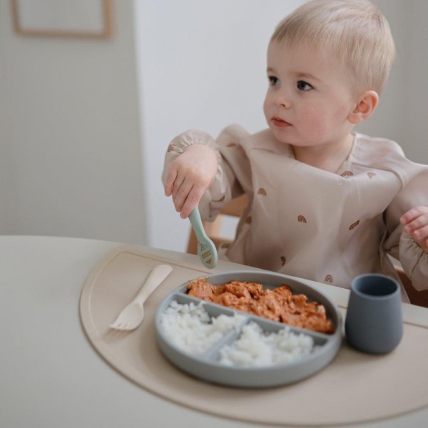 Ποτηράκι Σιλικόνης με Ανάγλυφο Σχέδιο Blue - Mushie | 66-101575