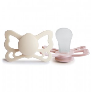 Σετ 2 Ανατομικές Πιπίλες Σιλικόνης FRIGG Butterfly Cream/Blush 6-18 Μηνών | 67-100491