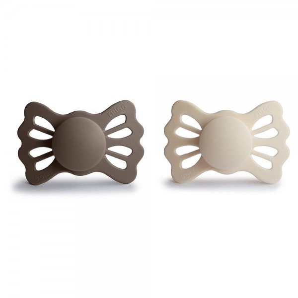 Σετ 2 Ανατομικές Πιπίλες Σιλικόνης FRIGG Lucky Portobello/Cream 6-18 Μηνών | 67-101961