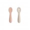 Σετ 2 Εκπαιδευτικά Κουταλάκια Σιλικόνης Blush/Shifting Sand - Mushie | 66-101628