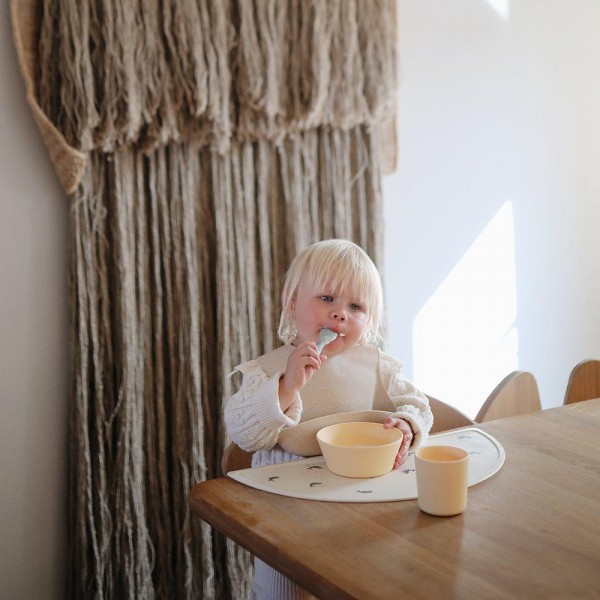 Σετ 2 Εκπαιδευτικά Κουταλάκια Σιλικόνης Μικρά Cambridge Blue/Shifting Sand - Mushie | 66-101351