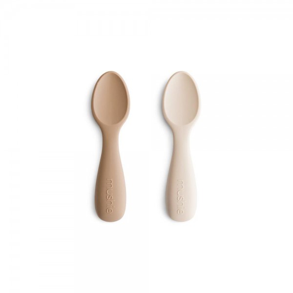 Σετ 2 Εκπαιδευτικά Κουταλάκια Σιλικόνης Μικρά Natural/Shifting Sand - Mushie | 66-101353