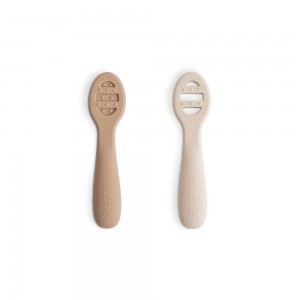 Σετ 2 Εκπαιδευτικά Κουταλάκια Σιλικόνης Natural/Shifting Sand - 2 Pack - Mushie | 66-101629