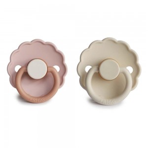 Σετ 2 Πιπίλες Latex FRIGG Daisy Biscuit/Cream 0-6 Μηνών | 67-76221484