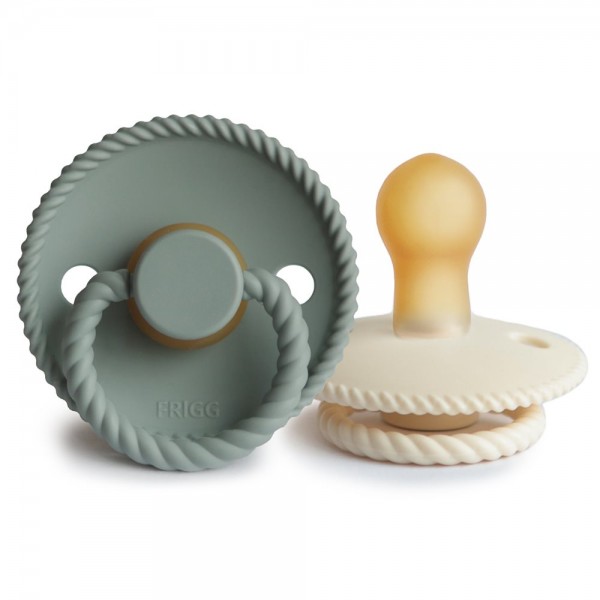Σετ 2 Πιπίλες Latex FRIGG Rope Cream/Sage 0-6 Μηνών | 67-76281421