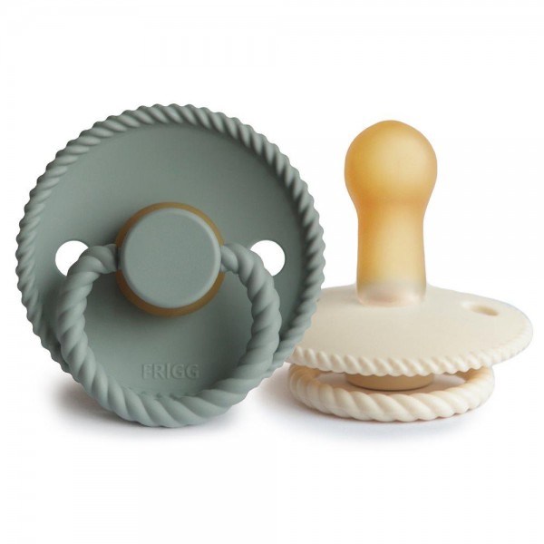 Σετ 2 Πιπίλες Latex FRIGG Rope Cream/Sage 6-18 Μηνών | 67-76282421
