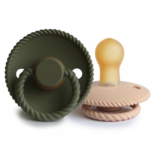 Σετ 2 Πιπίλες Latex FRIGG Rope Croissant/Olive 0-6 Μηνών | 67-76281497