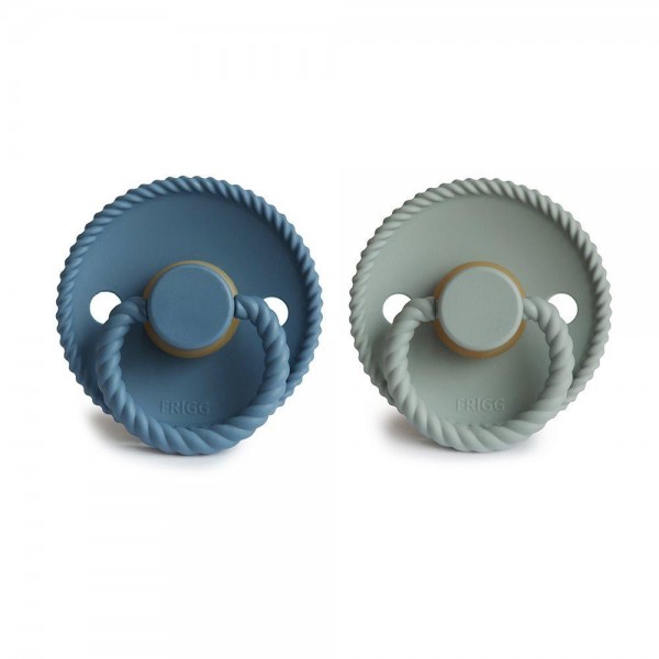 Σετ 2 Πιπίλες Latex FRIGG Rope Ocean View/Sage 0-6 Μηνών | 67-101954