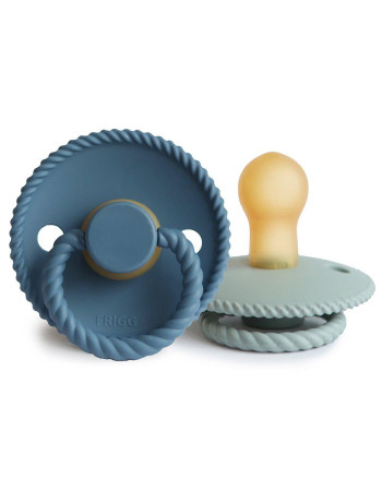 Σετ 2 Πιπίλες Latex FRIGG Rope Ocean View/Sage 0-6 Μηνών | 67-101954