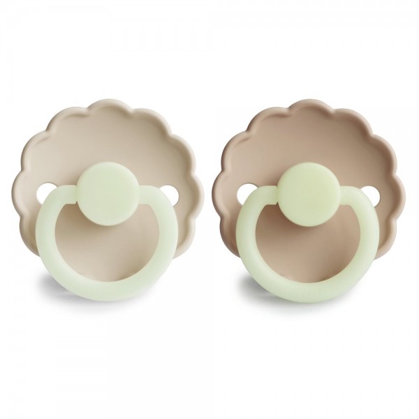 Σετ 2 Πιπίλες Latex Νυκτός FRIGG Daisy Cream/Croissant 0-6 Μηνών | 67-75221481