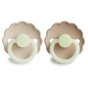 Σετ 2 Πιπίλες Latex Νυκτός FRIGG Daisy Cream/Croissant 6-18 Μηνών | 67-75222481