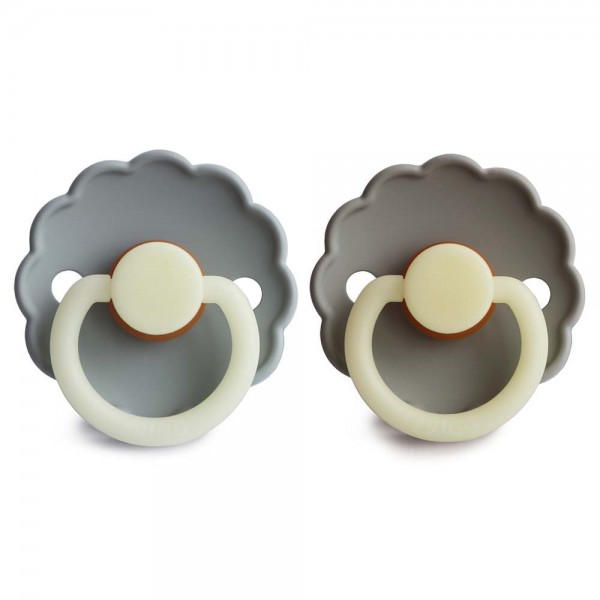 Σετ 2 Πιπίλες Latex Νυκτός FRIGG Daisy French Gray/Portobello 6-18 Μηνών | 67-76222480