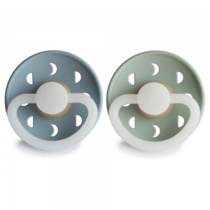 Σετ 2 Πιπίλες Latex Νυκτός FRIGG Moon Phase Stone Blue/Sage 6-18 Μηνών | 67-100178