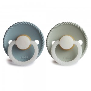 Σετ 2 Πιπίλες Latex Νυκτός FRIGG Rope Stone Blue/Sage 0-6 Μηνών | 67-100173