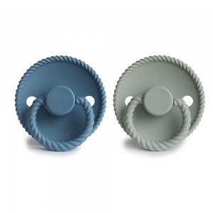 Σετ 2 Πιπίλες Σιλικόνης FRIGG Rope Ocean View/Sage 0-6 Μηνών | 67-101956