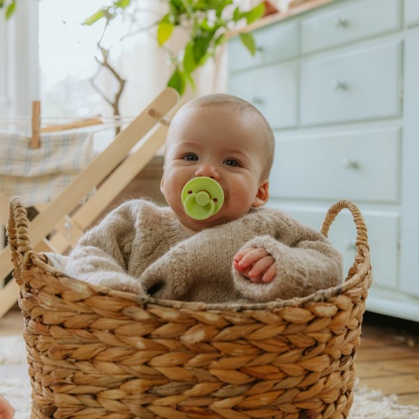 Σετ 2 Πιπίλες Σιλικόνης FRIGG Rope Silver Gray/Green Tea 0-6 Μηνών | 67-101623