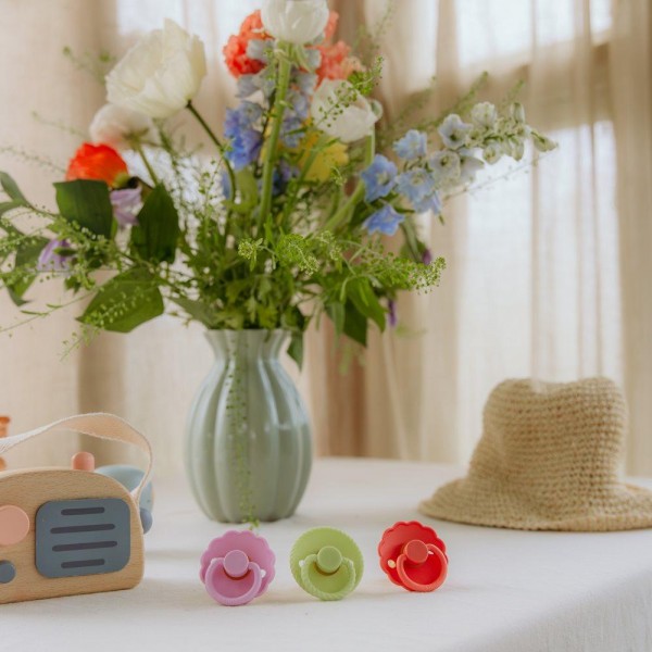 Σετ 2 Πιπίλες Σιλικόνης FRIGG Rope Silver Gray/Green Tea 0-6 Μηνών | 67-101623