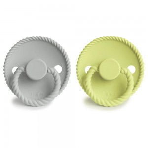 Σετ 2 Πιπίλες Σιλικόνης FRIGG Rope Silver Gray/Green Tea 6-18 Μηνών | 67-101624