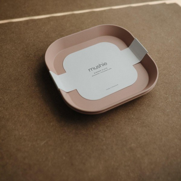 Σετ 2 Τετράγωνα Πιάτα PP Blush - Mushie | 66-2304019