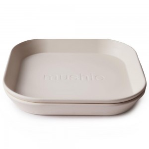 Σετ 2 Τετράγωνα Πιάτα PP Ivory - Mushie | 66-2304094