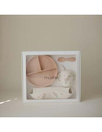 Σετ Δώρου 4 Τεμαχίων Φαγητού Pink Flowers - Mushie | 66-102044