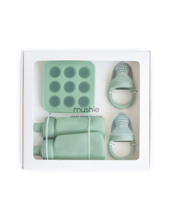 Σετ Δώρου 5 Ειδών Φαγητού Σιλικόνης Cambrdige Blue - Mushie | 66-102138
