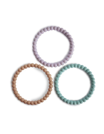 Σετ 3 Βραχιόλια Οδοντοφυΐας - Lilac/Cyan/Soft Peach - Mushie | 66-2570322