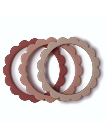 Σετ 3 Βραχιόλια Οδοντοφυΐας - Blush/Rose/Shifting Sand - Mushie | 66-2600278