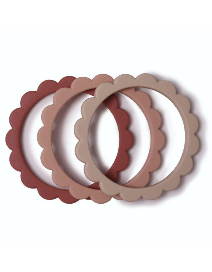 Σετ 3 Βραχιόλια Οδοντοφυΐας - Blush/Rose/Shifting Sand - Mushie | 66-2600278