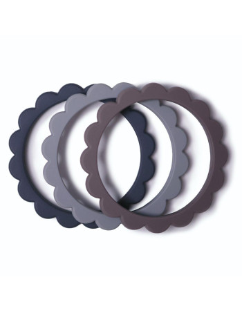 Σετ 3 Βραχιόλια Οδοντοφυΐας - Dove Gray/Steel/Stone - Mushie | 66-2600279