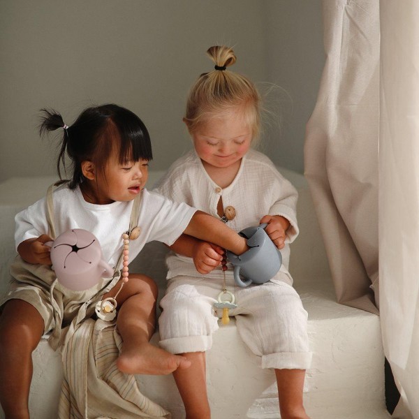 Αποθηκευτικό Κουπάκι Σιλικόνης με Χερούλια Blush - Mushie | 66-2340019