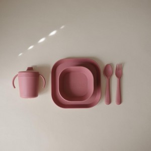 Σετ 2 Τετράγωνα Μπωλ PP Dusty Rose - Mushie | 66-102155